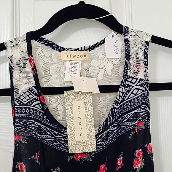 Btween Black Floral Dress, High/low, I believe this is a tween girls size 12 - Picture 2 of 9